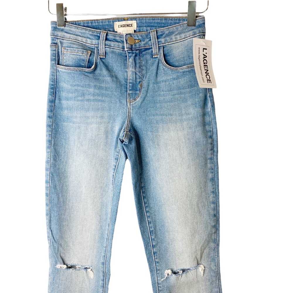 NWT L’AGENCE El Matador Ripped Distressed Mid Rise Jeans Size 25 - Picture 11 of 16
